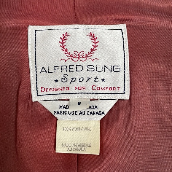 Vintage ALFRED SUNG Plaid Blazer Y2K late 90s wool greys - Picture 14 of 15